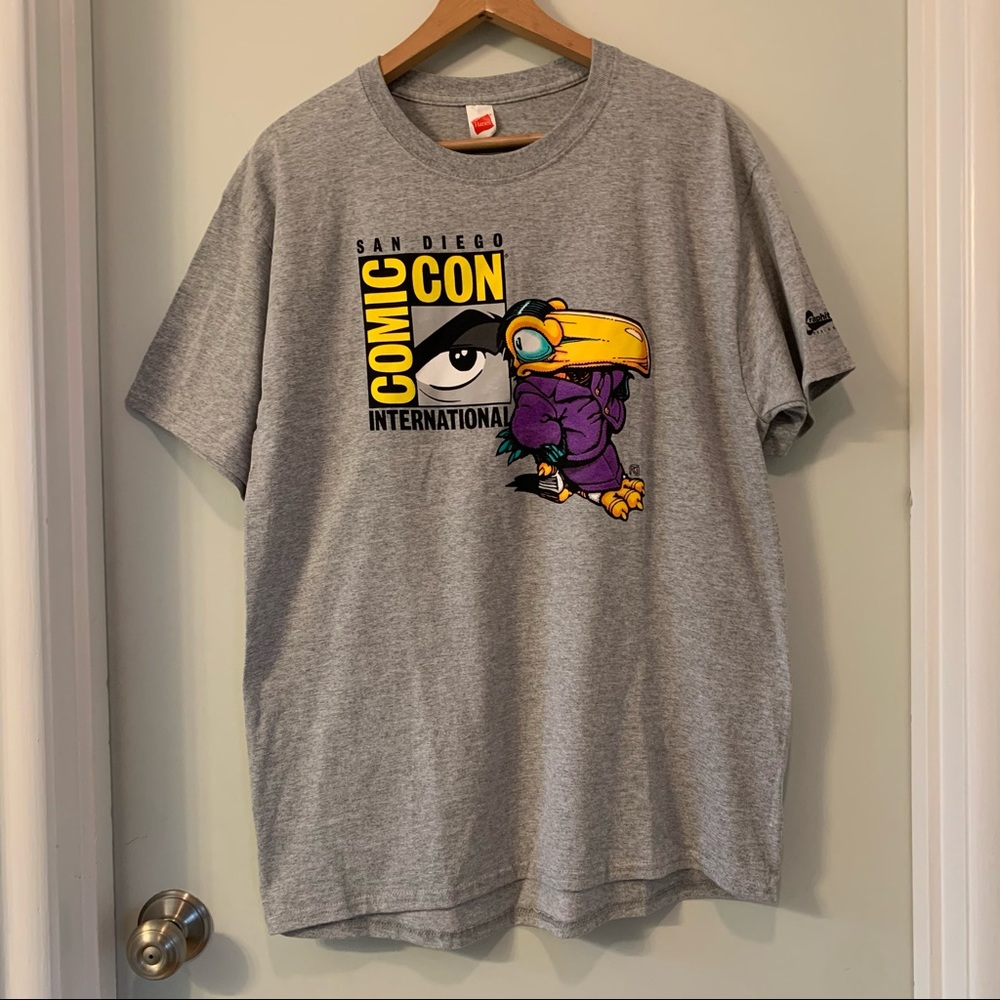 Comic Con 50 San Diego International rare 1995 gray Tshirt sz Large Toucan